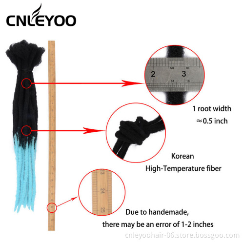 Wholesale 15 Roots Soft Dread Lock 24 inch Ombre Dread Lock Long Handmade Dread Lock Extension For Men Women Kids